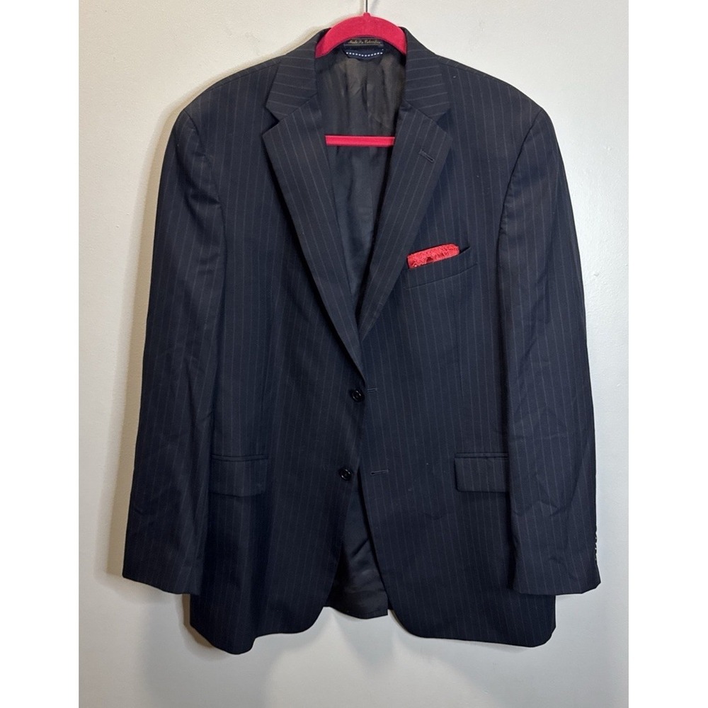 Tommy Hilfiger Sports Jacket Men SZ 42R W36 Blue Pinstripe Jacket Only*Flaw*‎